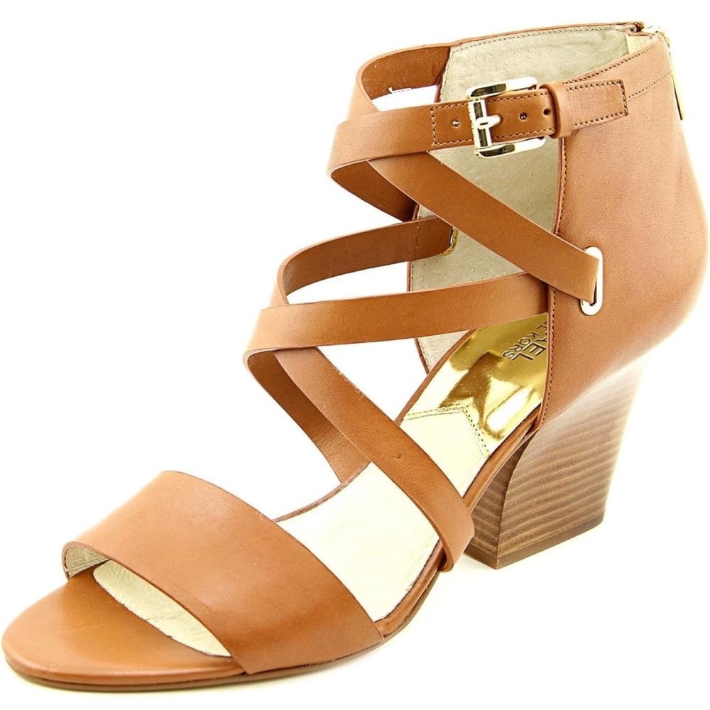 Michael Michael Kors Womens Theodore Cross Strap Sandals, Luggage